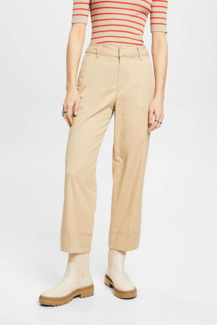 ESPRIT - Pantalón chino de pernera recta y tiro alto en nuestra tienda  online